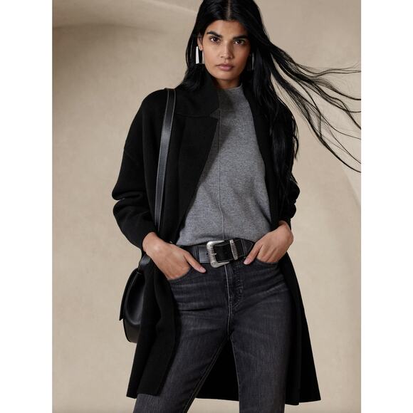 Banana Republic Jackets & Blazers - BANANA REPUBLIC Mati Oversized Sweater Blazer Coatigan Cardigan Black {51}